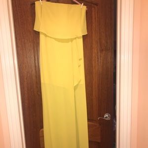 Yellow Strapless Beach-Type Dress